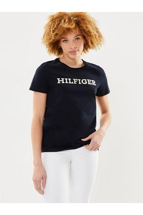 تیشرت سرمه ای زنانه یقه دوچرخه Tommy Hilfiger - کد 887757959