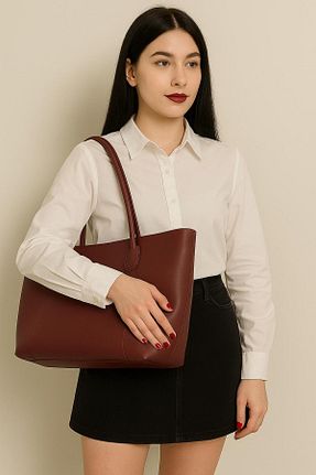 کیف دوشی زرشکی زنانه چرم مصنوعی daluxe - کد 917841289