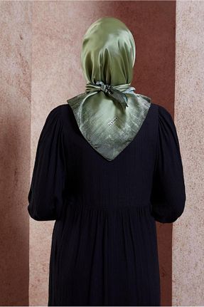 روسری خاکی ساتن Alvina - کد 846355662
