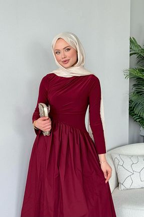 لباس حجاب زرشکی زنانه رگولار HAZA MODA - کد 928552408