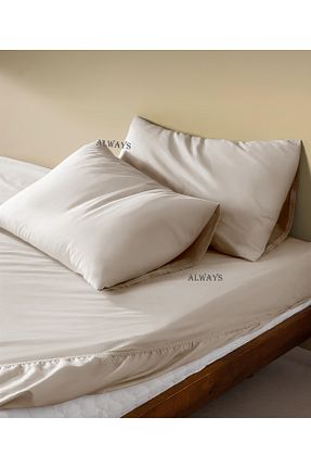 ست ملحفه دونفره بژ پنبه ای Always - کد 928558203