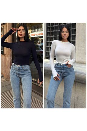 بادی رنگی زنانه یقه دوچرخه STİLVİA - کد 928583018