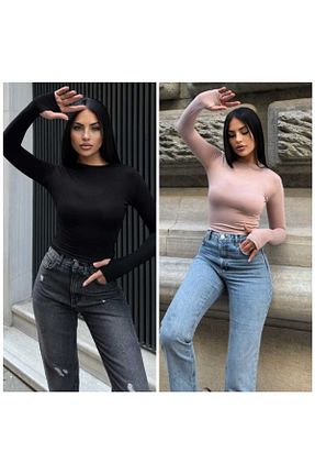 بادی رنگی زنانه یقه دوچرخه STİLVİA - کد 928582035