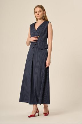 ست بالاتنه و پائین تنه سرمه ای زنانه بافتنی FTZ WOMEN - کد 928608893