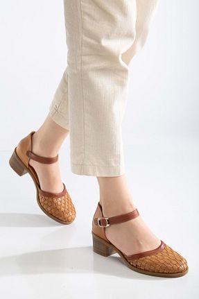 صندل قهوه ای زنانه پاشنه تخت ANALİN SHOES - کد 928583053