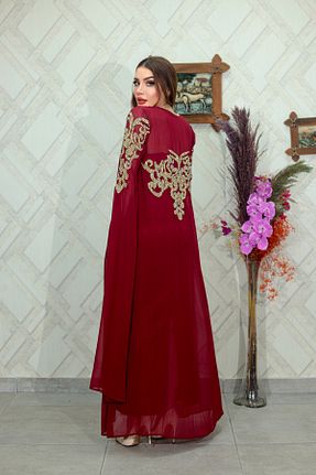 کیمونو و کافتان زرشکی زنانه بافتنی Kaftan - کد 928610426