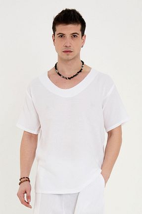 تیشرت سفید مردانه اورسایز RELAXL - کد 928612364