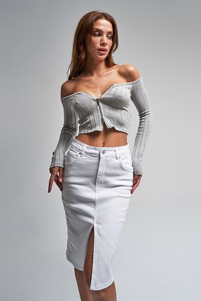 دامن سفید زنانه جین its basic - کد 317839895
