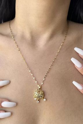 گردنبند استیل ( فولاد ) زرد زنانه استیل (فولاد) Glitterring - کد 928631271