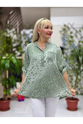 بلوز سبز زنانه طرح دار Punta Otantik - کد 928629899
