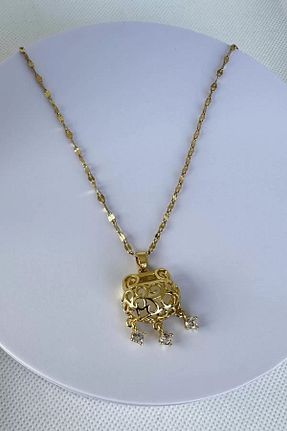 گردنبند استیل ( فولاد ) زرد زنانه استیل (فولاد) Glitterring - کد 928631271