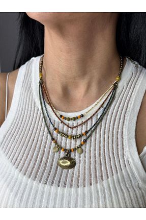 گردنبند جواهر قهوه ای زنانه برنجی embaaksesuar - کد 139940797