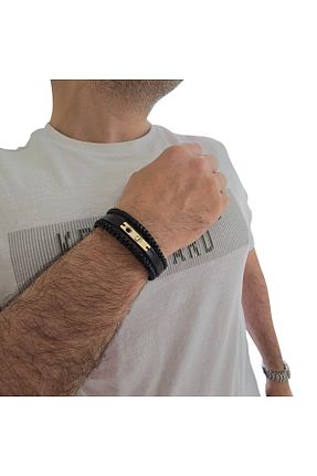 دستبند طلا مشکی مردانه 14 عیار ARCHINO GOLD - کد 928933271