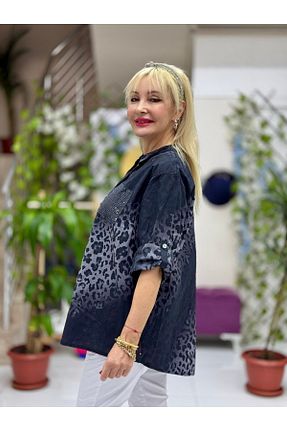 بلوز مشکی زنانه طرح دار Punta Otantik - کد 928631075