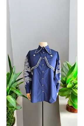 تونیک حجاب سرمه ای زنانه پنبه ای kıyı boutique - کد 928936676
