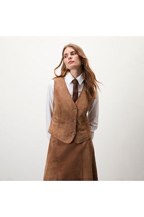 جلیقه قهوه ای زنانه رگولار Desa - کد 865483803