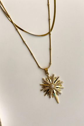 گردنبند استیل ( فولاد ) زرد زنانه استیل ضد زنگ Radino Collection - کد 928638799