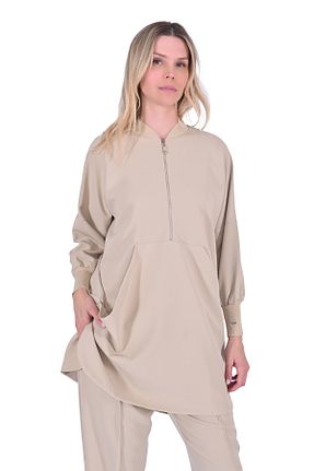 ست بالاتنه و پائین تنه حجاب بژ زنانه رگولار Invee - کد 834723798
