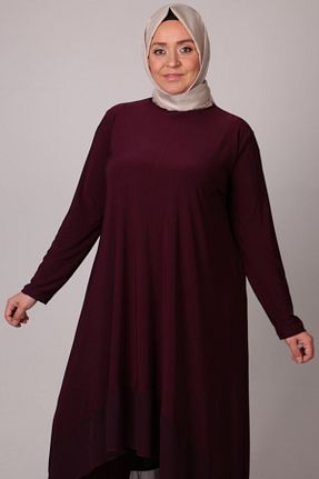 ست بالاتنه و پائین تنه حجاب بنفش زنانه سایز بزرگ Eslina - کد 659732052
