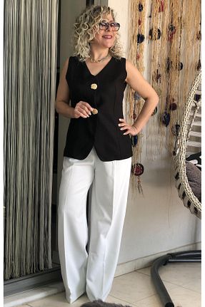شلوار سفید زنانه پارچه Dila Butik - کد 928647111