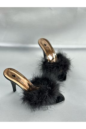 دمپائی مشکی زنانه چرم مصنوعی MOD10 - کد 928650079