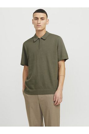 پولوشرت سبز مردانه پنبه ای Jack & Jones - کد 928655111