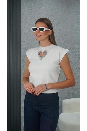 بلوز سفید زنانه ساده Neva Wear - کد 928653798