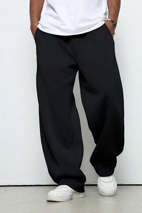 شلوار گرمکن سایز بزرگ مشکی مردانه گشاد BSBSPOR - کد 928693577
