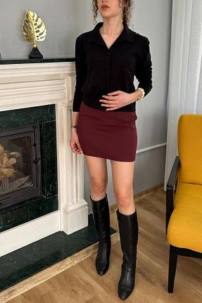 دامن زرشکی زنانه SeHlen Butik - کد 928701177