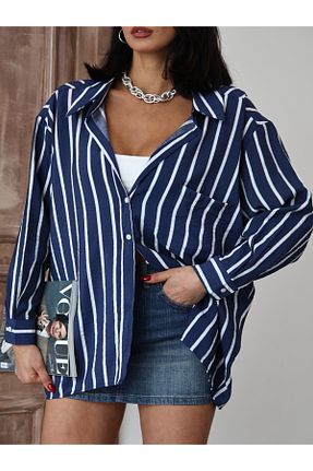 پیراهن آبی زنانه اورسایز modazoom - کد 928713205