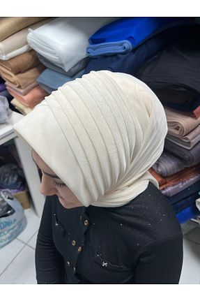 روسری بژ 70 * 180 Gülnur tasarım - کد 928719671