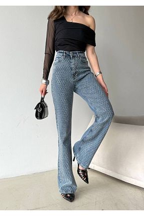 شلوار جین آبی زنانه پاچه پهن D