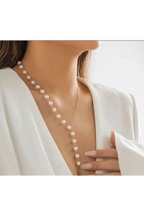 گردنبند مروارید سفید مروارید آب شیرین PİNK CODE - کد 928717186