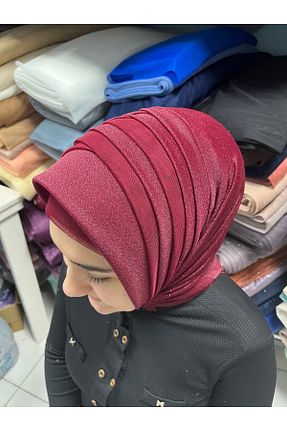 روسری زرشکی 100 x 100 Gülnur tasarım - کد 928721492
