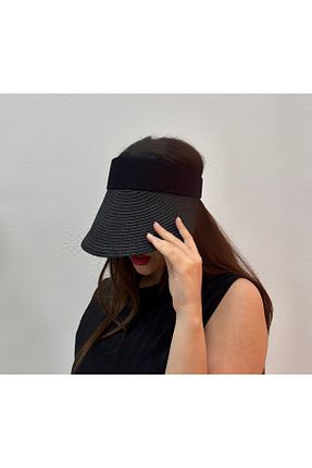 کلاه مشکی زنانه حصیر CapZone - کد 928730837