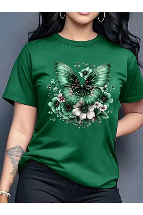 تیشرت سبز زنانه رگولار GALASHOP - کد 928720574