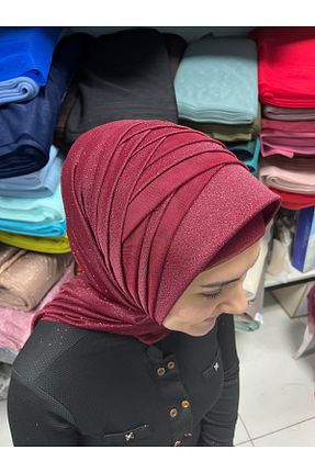روسری زرشکی 100 x 100 Gülnur tasarım - کد 928721492