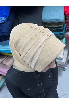 روسری بژ 70 * 180 Gülnur tasarım - کد 928720515