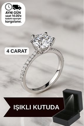 انگشتر نقره سفید زنانه زیرکن CARAT STONE - کد 335735799