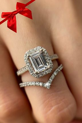 انگشتر نقره سفید زنانه زیرکن CARAT STONE - کد 847711469