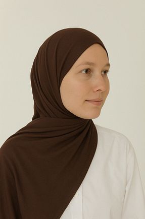 شال قهوه ای زنانه پنبه ای mim eşarp - کد 928586563