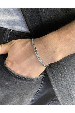 دستبند استیل (فولاد) طوسی زنانه استیل (فولاد) nss sky rock - کد 928758959