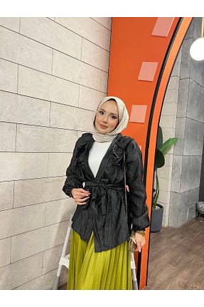 کت مشکی زنانه رگولار RİELLA - کد 925456169