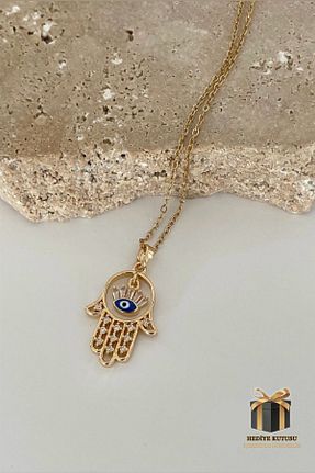 گردنبند استیل ( فولاد ) زرد زنانه استیل ضد زنگ haslet - کد 927902619