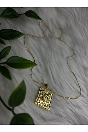 گردنبند استیل ( فولاد ) طلائی زنانه استیل (فولاد) Çelik - کد 928797963