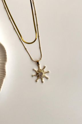گردنبند استیل ( فولاد ) زرد زنانه استیل ضد زنگ Radino Collection - کد 928637415