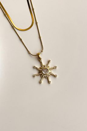 گردنبند استیل ( فولاد ) زرد زنانه استیل ضد زنگ Radino Collection - کد 928637415