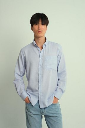 پیراهن آبی مردانه رگولار NGR - کد 928842030