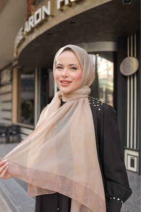شال قهوه ای زنانه ابریشم Arwella - کد 928860950