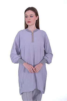 تونیک حجاب طوسی زنانه ویسکون Invee - کد 837347757